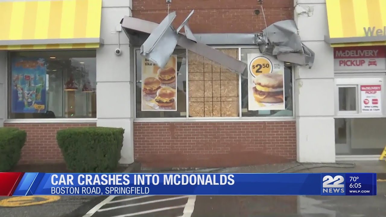 Two injured after car crashes into McDonald's on Boston Road in Springfield