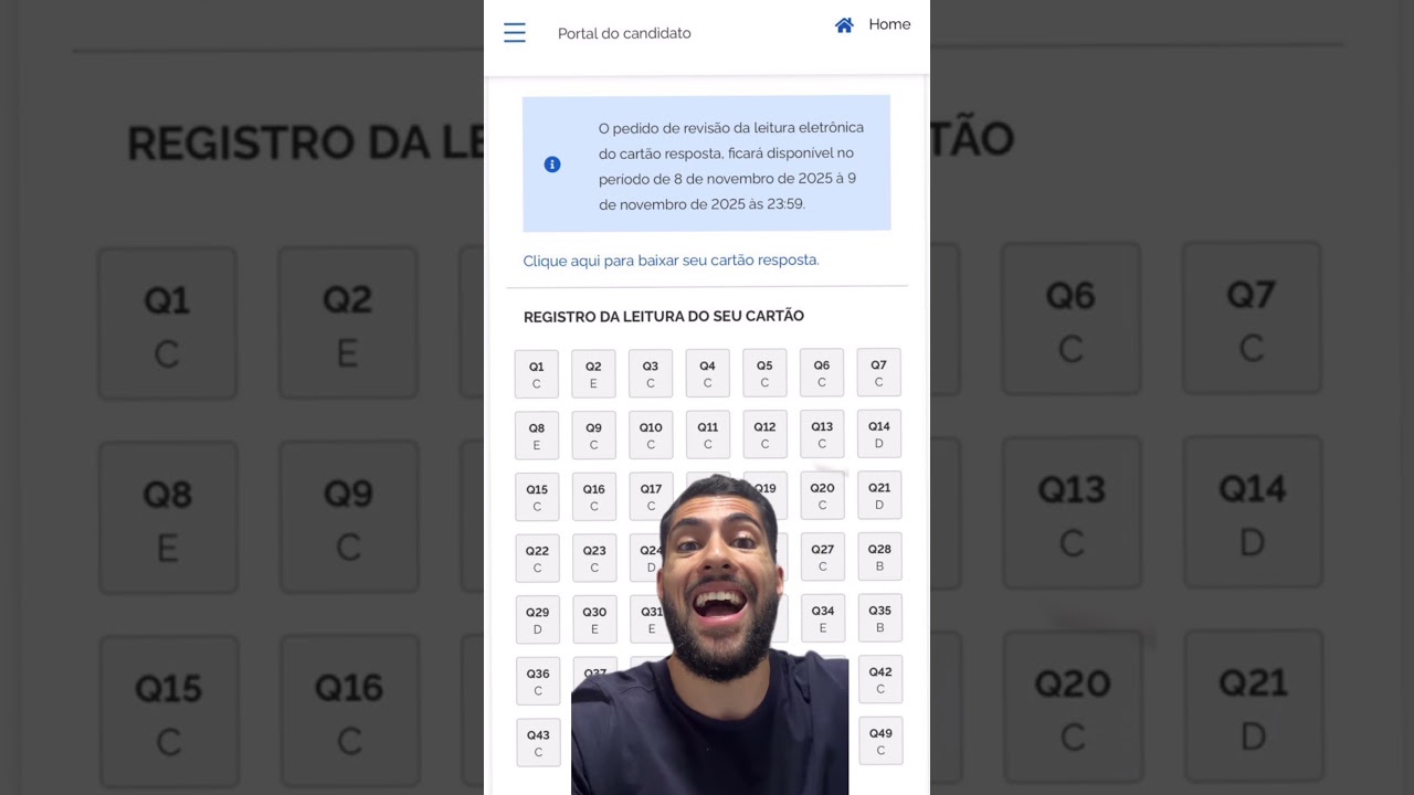 Espelho do cartão resposta liberado, corre no portal do candidato para conferir 