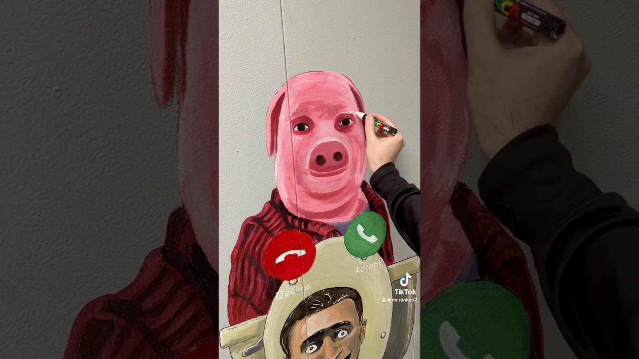 Day 21 painting memes on the wall. John pork calling meme. #johnporkiscalling rip john pork. #memes