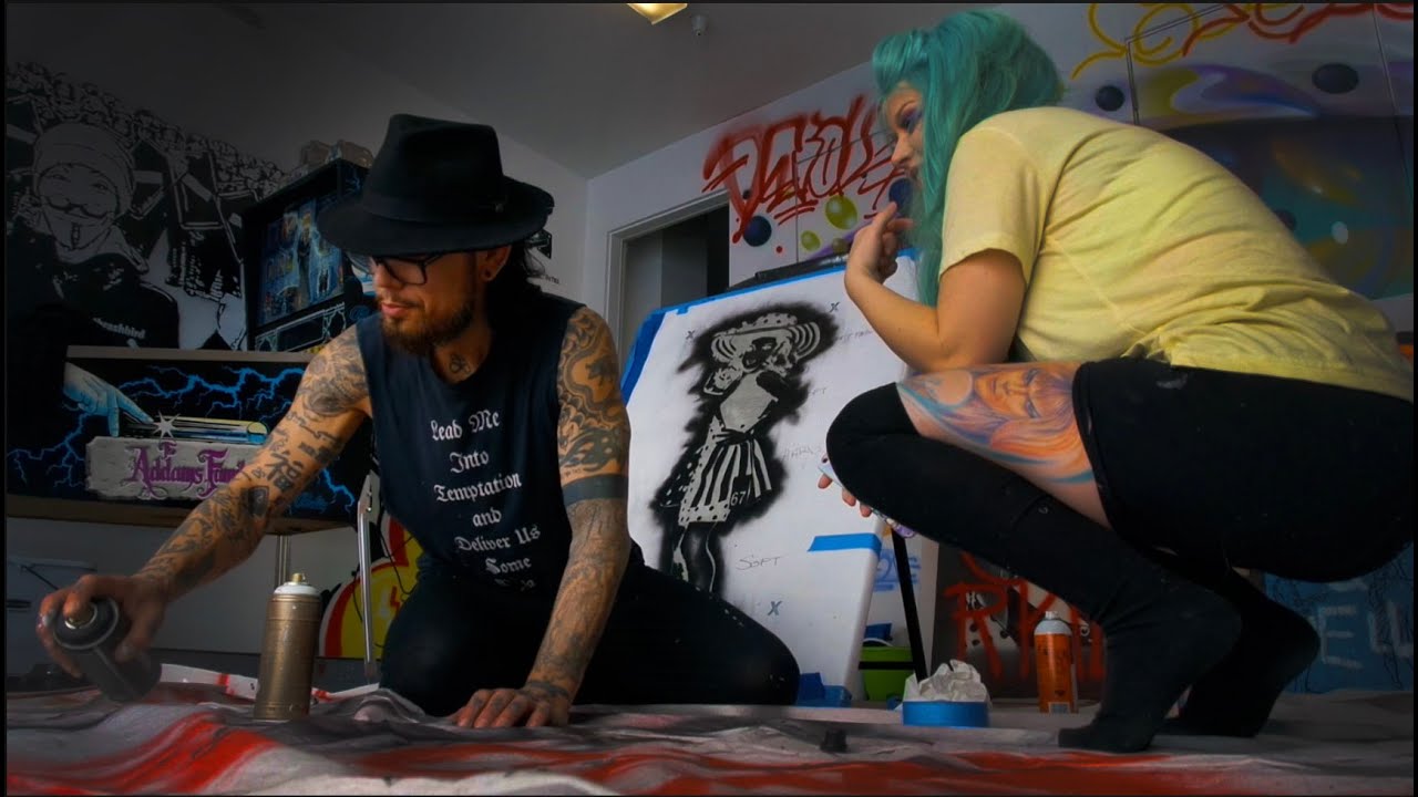 Collab Painting w DAVE NAVARRO and KELLY EDEN