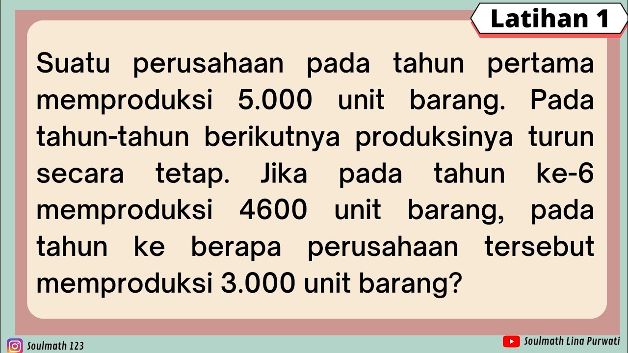 Soal Cerita Barisan Aritmetika