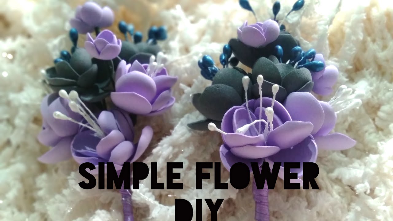 Foamiran Flower Diy | Wedding Boutonniere | Kumno ban Shna Syntiew iathoh