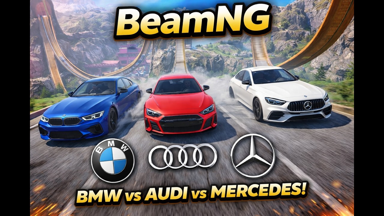 Audi vs BMW vs Mercedes - Euro Fest - Beamng Downhill Mayhem