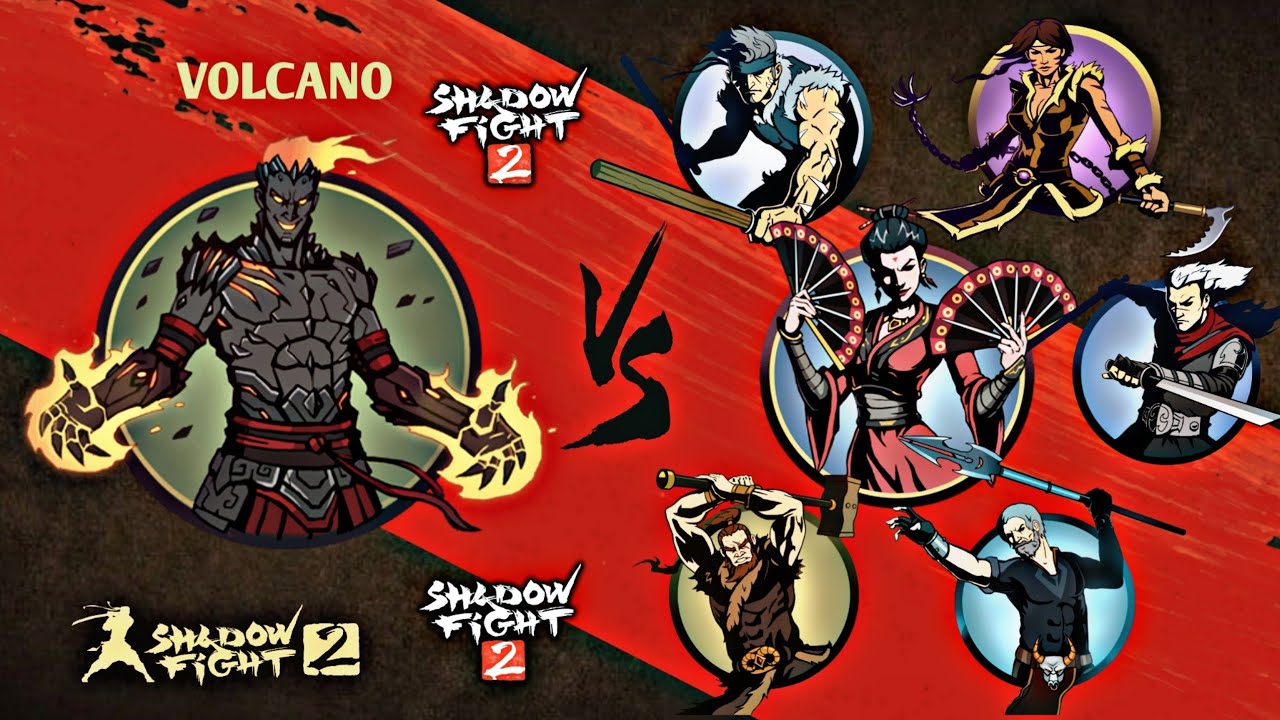 Shadow Fight 2 | Volcano vs Widow and Bodyguards