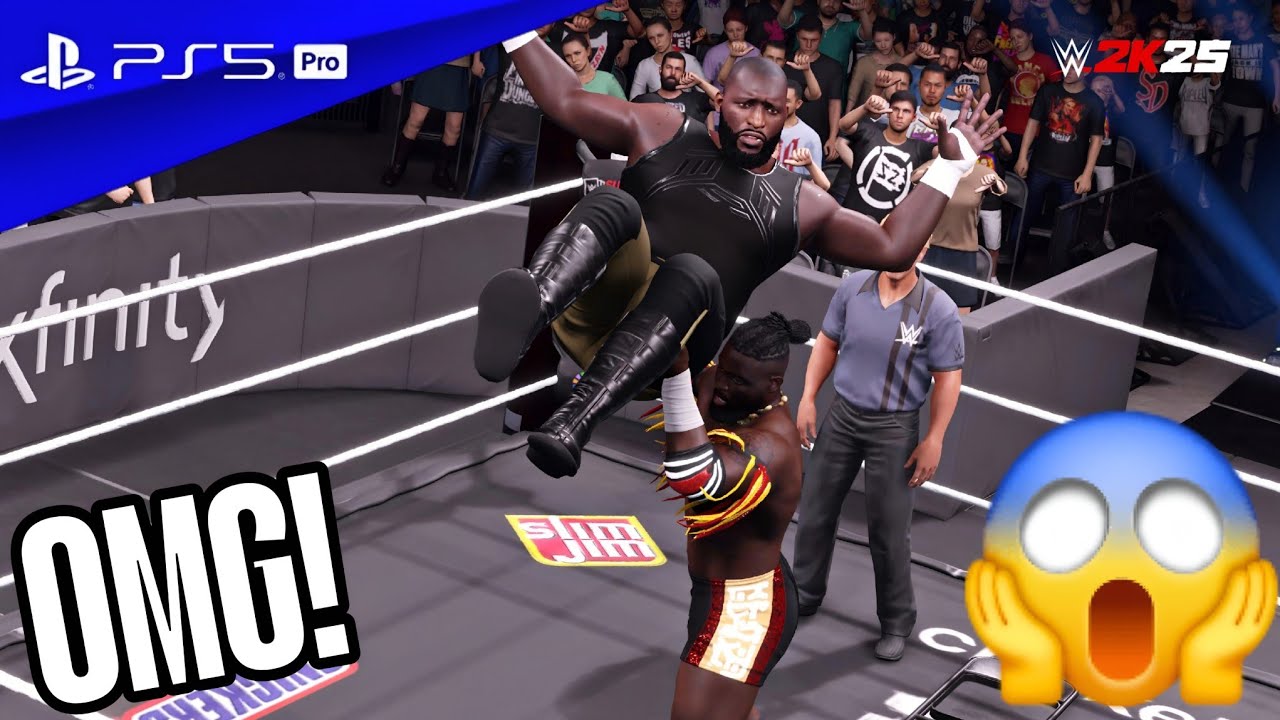 WWE 2K25 - Oba Femi vs. Omos No Holds Barred Match at WrestleMania 42| PS5 Pro [4K60 HDR ]
