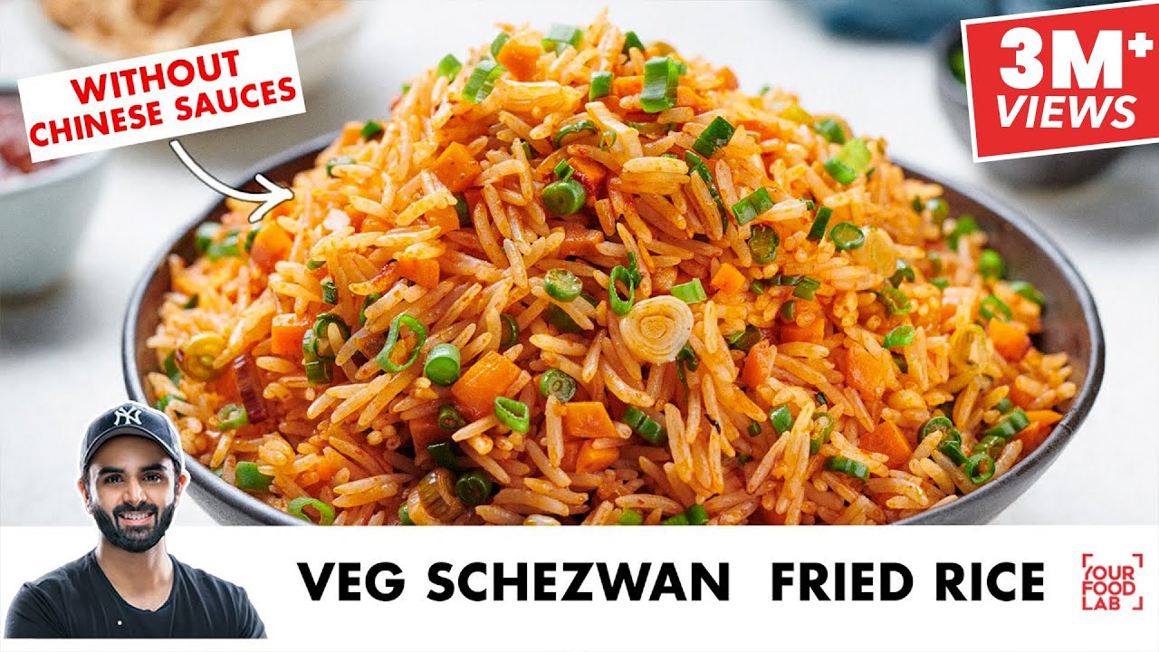 Veg Schezwan Fried Rice without Chinese sauces | Perfect Rice Boiling Tips | Chef Sanjyot Keer