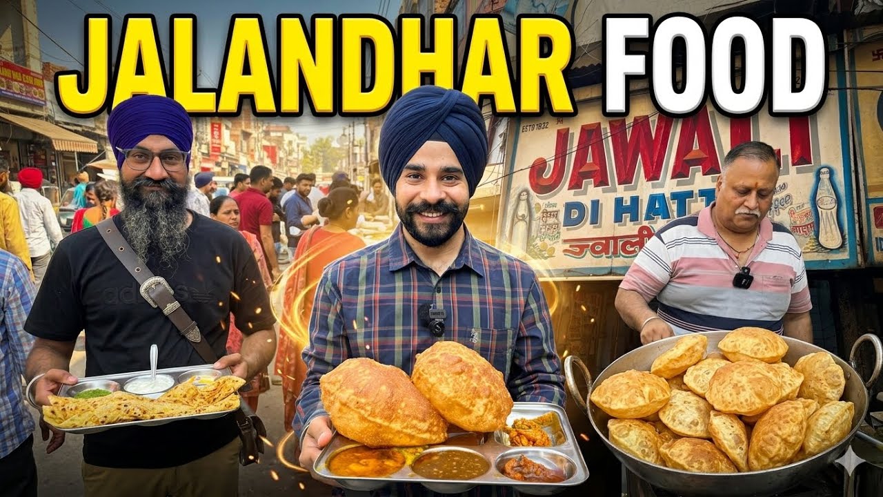 JALANDHAR Food Tour | Famous STREET FOOD in Jalandhar | Aloo Puri, JAWALI PAKORE