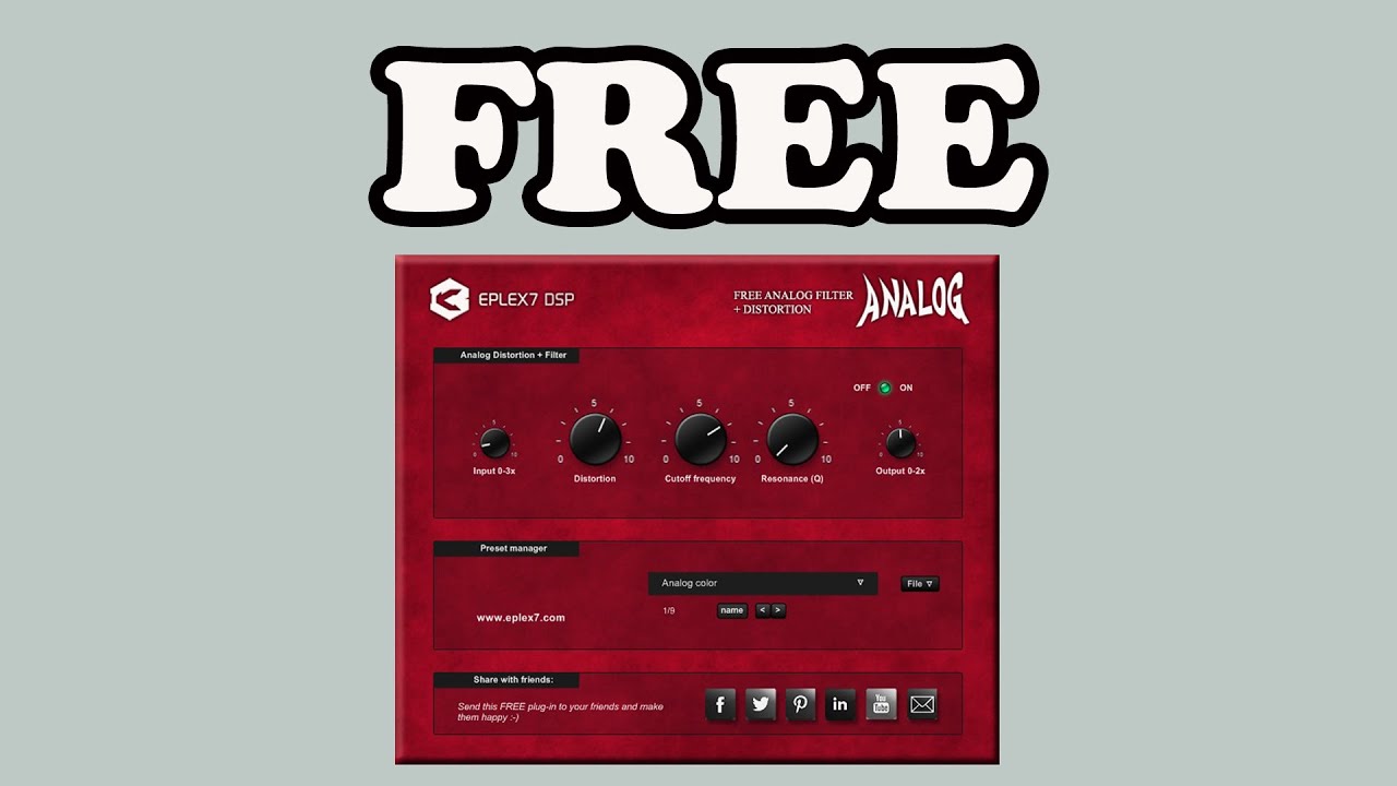 FREE Analog filter Analog distortion by Eplex7 DSP
