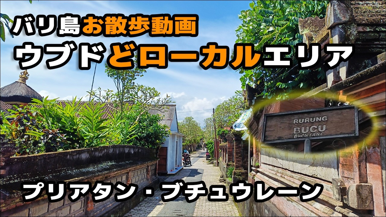 【バリ島お散歩動画】ウブドのどローカルエリア・プリアタン・ブチュウレーンを歩いてみたら