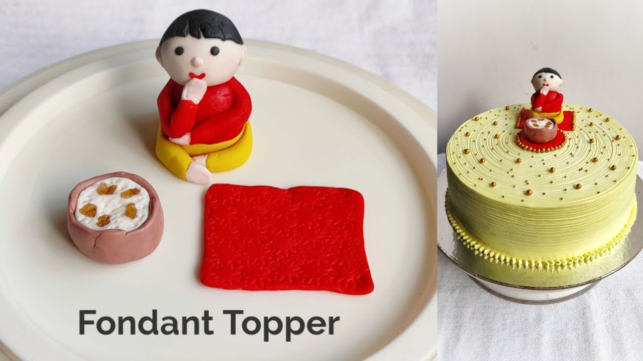 Fondant Topper for Cake Decoration - Part 1 || How to make Fondant Baby Boy || Fondant Baby Tutorial