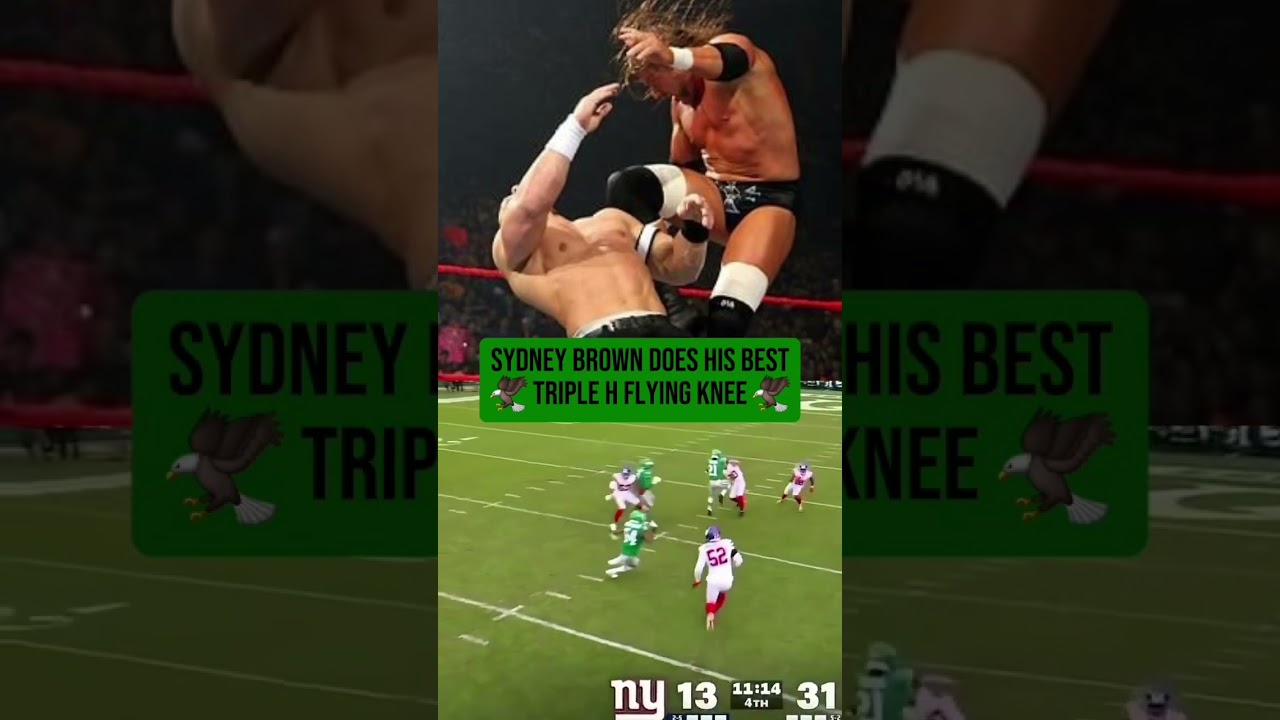 Eagles player Sydney Brown did his best Triple H impression against the New York Giants 😂 #WWE #nfl
