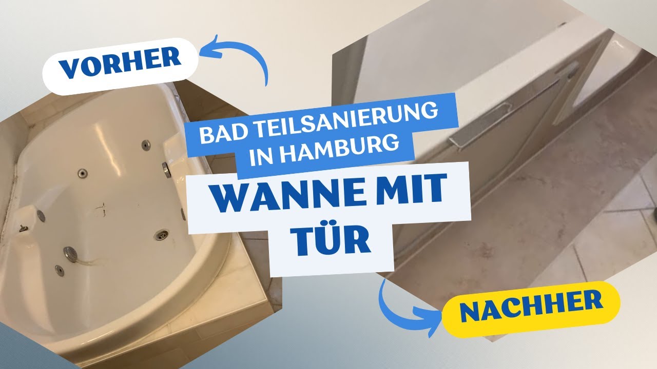 Teilbadsanierung mit Wanne mit Tür | HSK Dobla 170×75 | Die Wannentauscher Hamburg