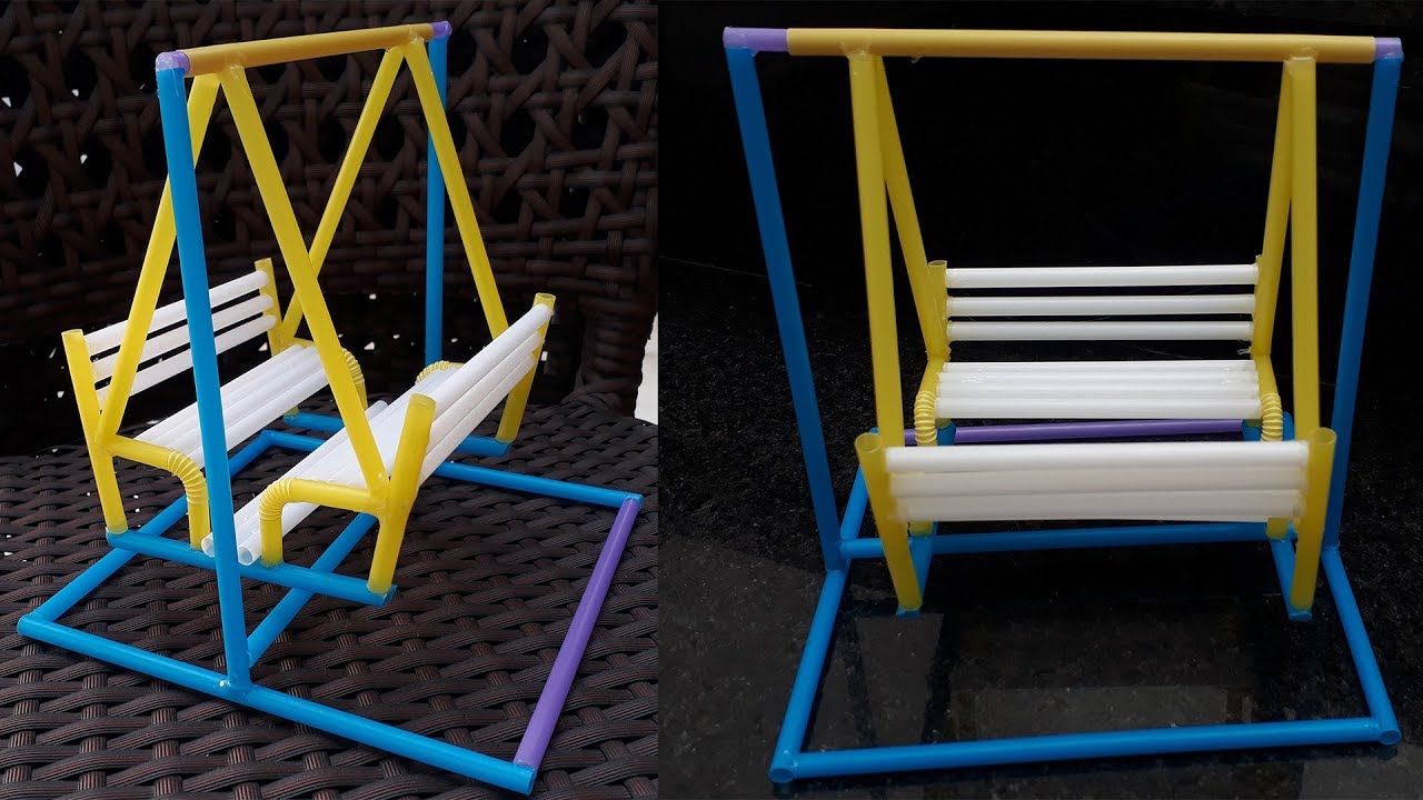 How to Make a Drinking Straws Toy Swing | DIY Art Straws