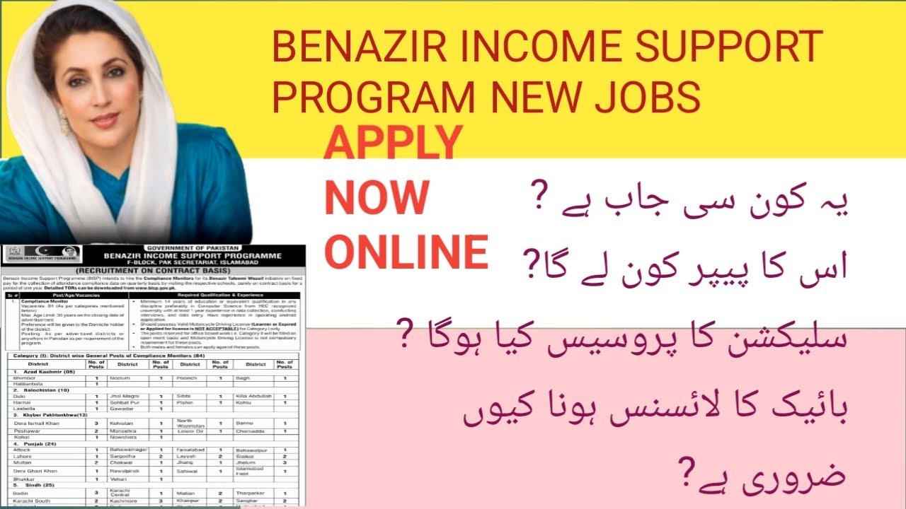 BISP Compliance Monitor Jobs 2026 | Male & Female Eligible | Apply Method | Test Update | Last Date