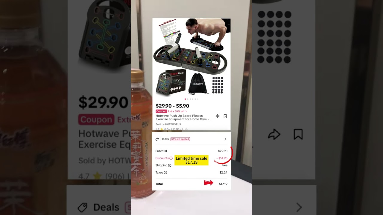 Push-Up Board Discount: Fitness Equipment Deal!#fitness #pushupboard #workout #homegym