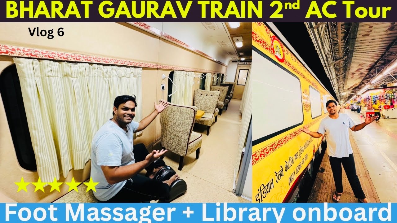 BHARAT GAURAV DELUXE TRAIN 2nd AC Coach Full Interior Tour with SOFA & Library Onboard for Passenger