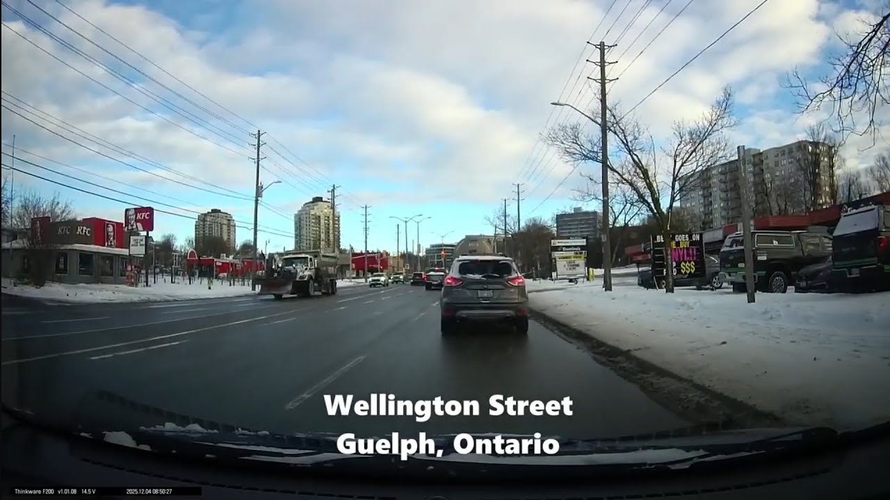 Guelph, Ontario Drive from McElderry Road to the intersection of Speedvale and Stevenson (Dec. 4/25)