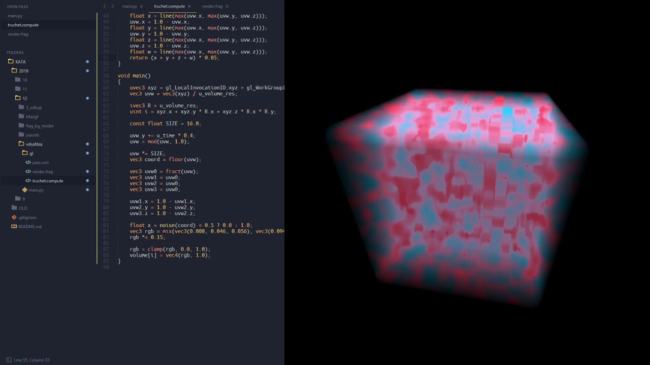 Compute Shader Controlled Volume with Python moderngl