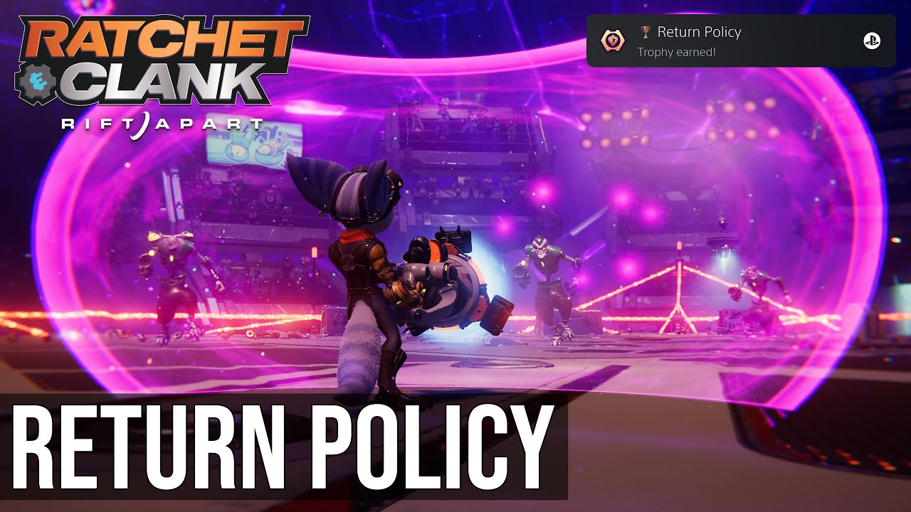 Return Policy Trophy (Kill 10 Enemies By Returning Shots Void Reactor) - Ratchet & Clank: Rift Apart