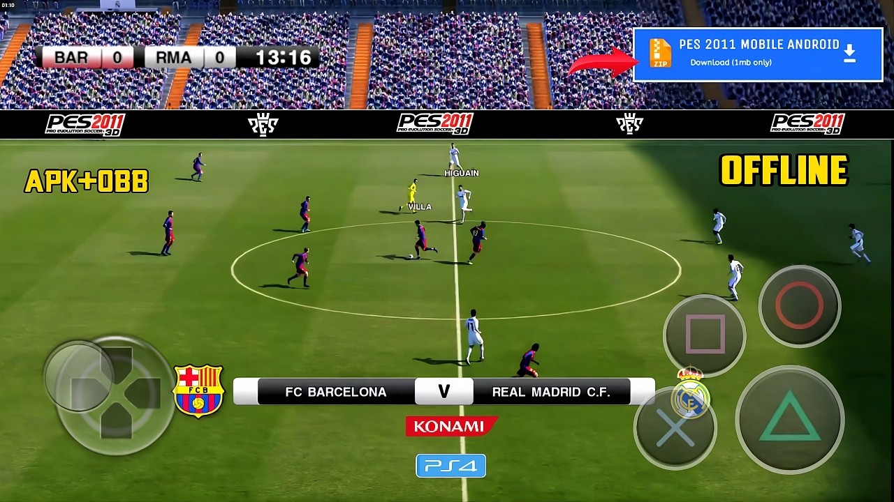 PES 2011 MOBILE ANDROID OFFLINE PS4 GRAPHICS REMASTERED