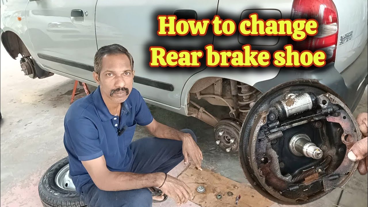 how to change brake shoe maruti alto