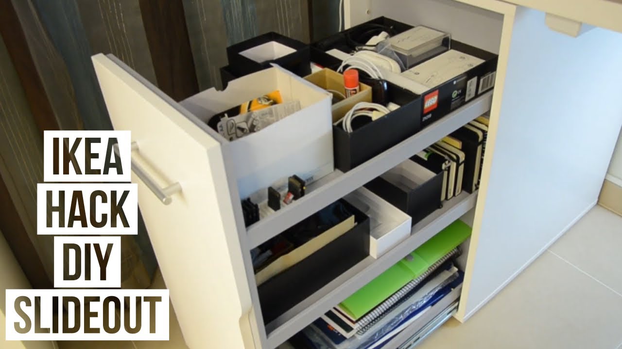 Office Desk Ikea ALEX Hack | DIY Slideout