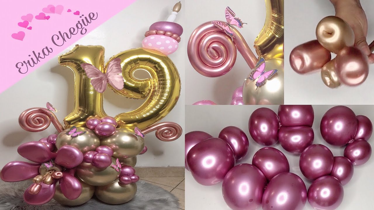 TENDENCIA CÓMO HACER BOUQUET DE GLOBOS CON NÚMEROS PARA CUMPLEAÑOS O REGALO 🎁 SORPRESA