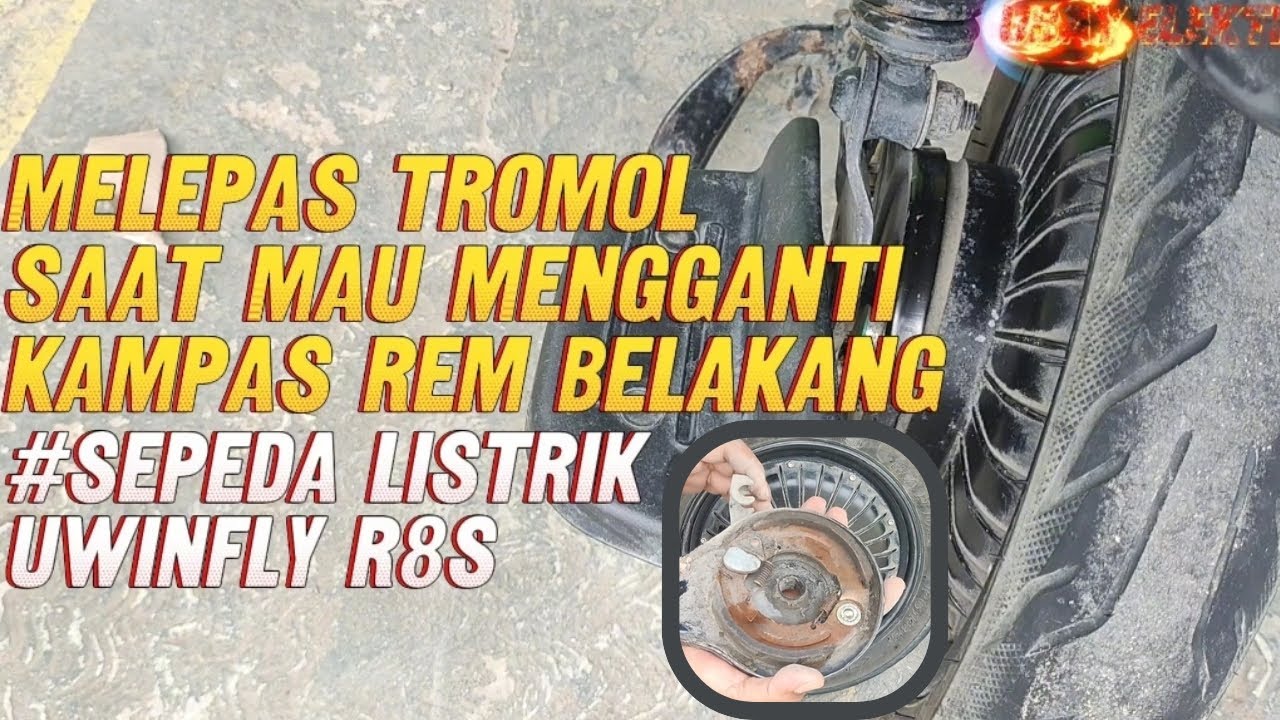 Cara melepas tromol atau kampas rem belakang sepeda listrik untuk mengganti kampas remnya