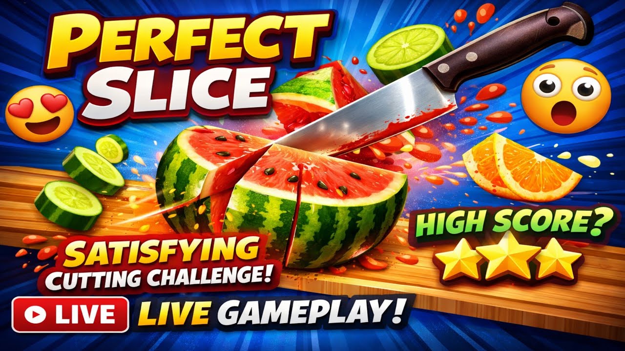 Perfect Slice 🔪🍉 Satisfying Cutting Challenge | Live Gameplay 😍