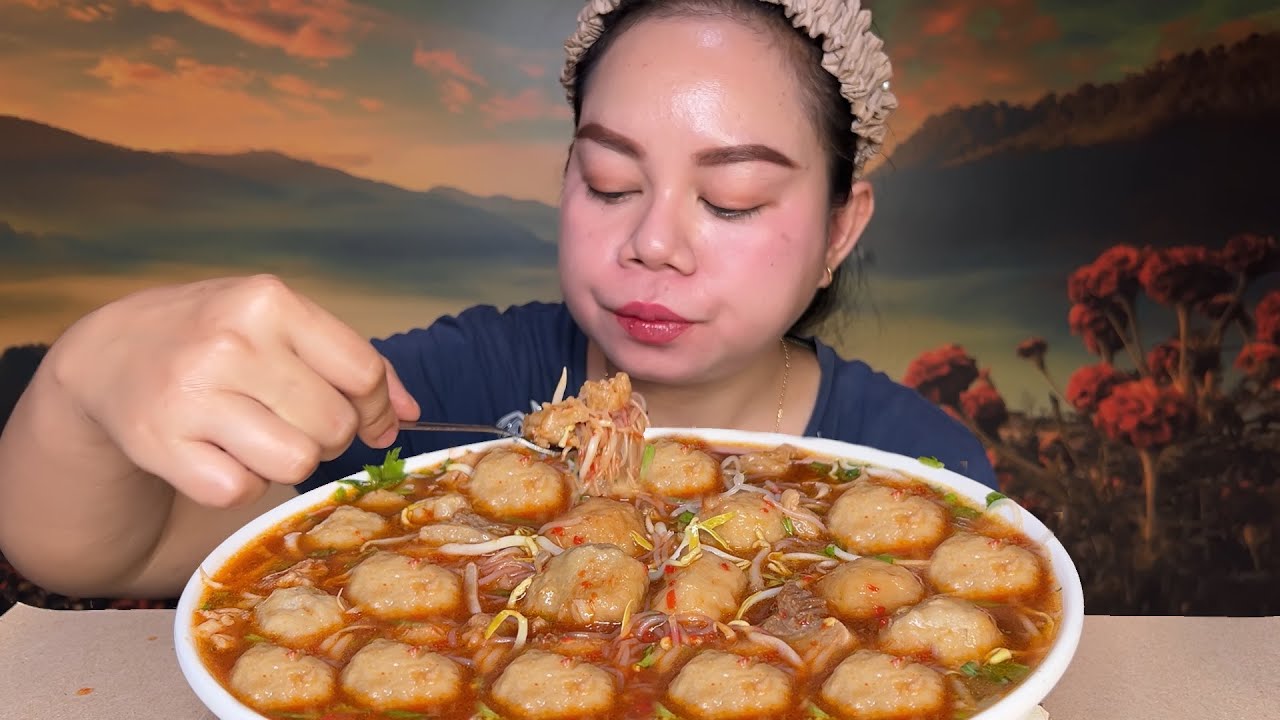 BAKSO URAT SAPI EXTRA TETELAN SAYUR BIHUN SAMBAL PEDAS 1 MANGKOK MUKBANG