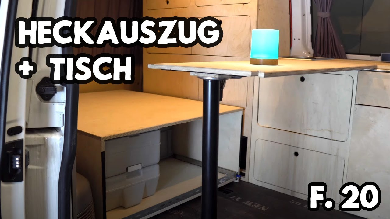 Heckauszug, Bettkasten und Tisch für den Camper | Camperausbau passend für VW T5 | Küstenvan