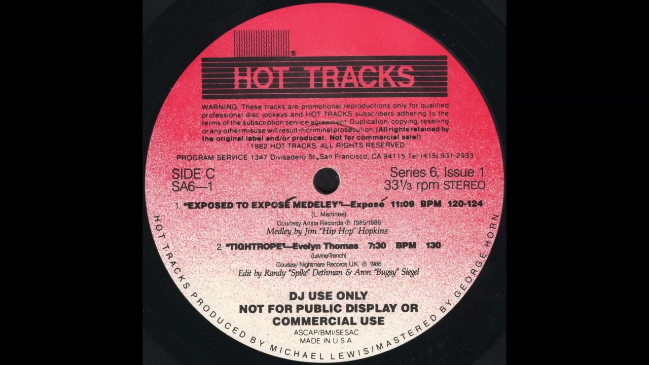 HOT TRACKS SERIES 6, ISSUE 1 * EXPOSE: EXPOSED TO EXPOSE MEDLEY * Jim 'Hip Hop' Hopkins * 1986