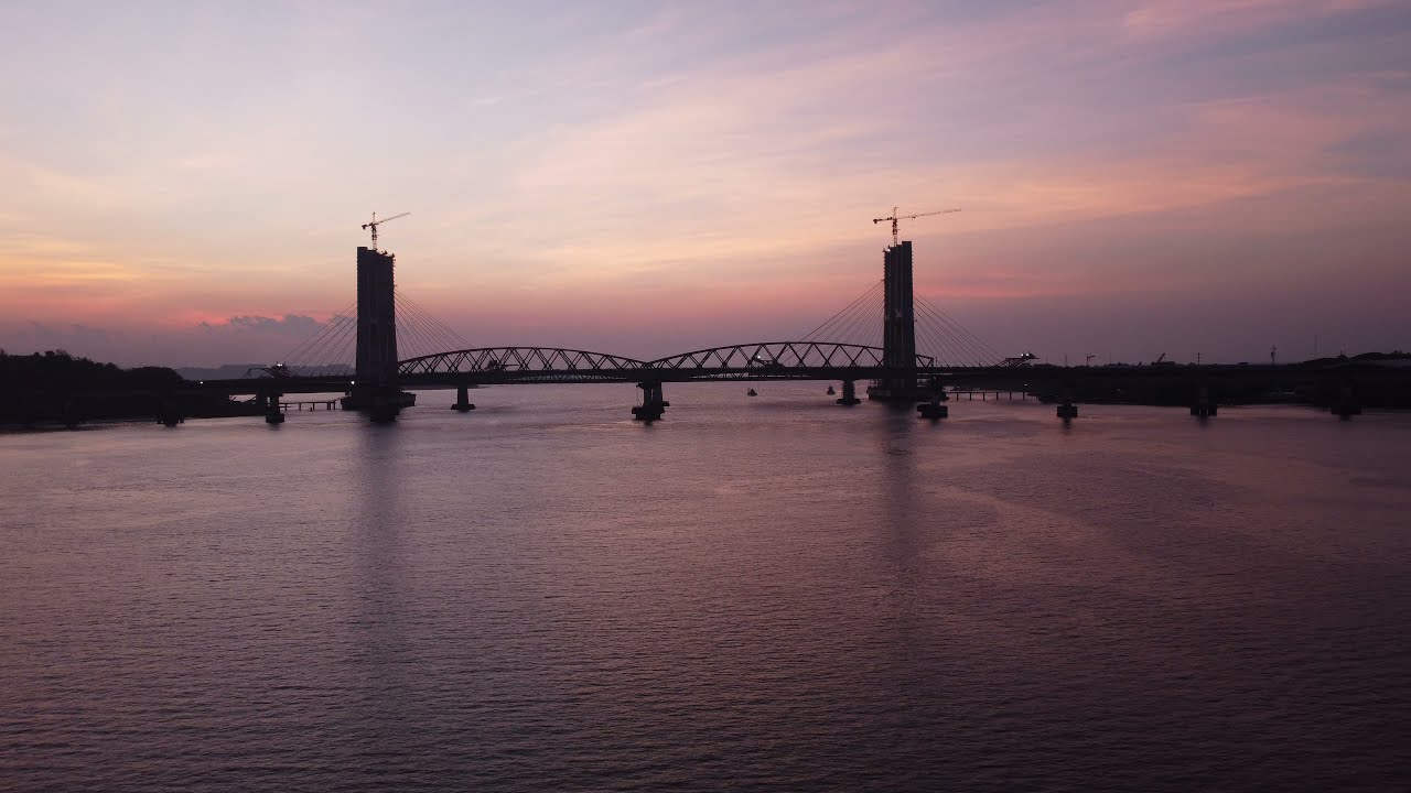 RIVER ZUARI SUNSET GOA (DRONE)