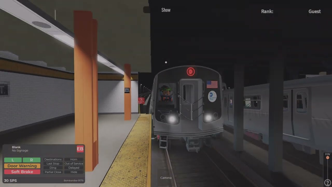 Roblox MTA New York City Subway: IND Concourse line R179 D Train operation (Shuttle)