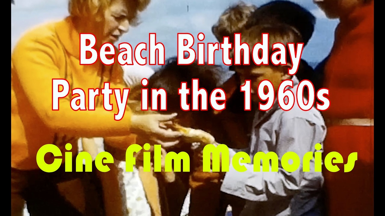 Beach Birthday Party, Vintage 8mm Home Movie Cine Film
