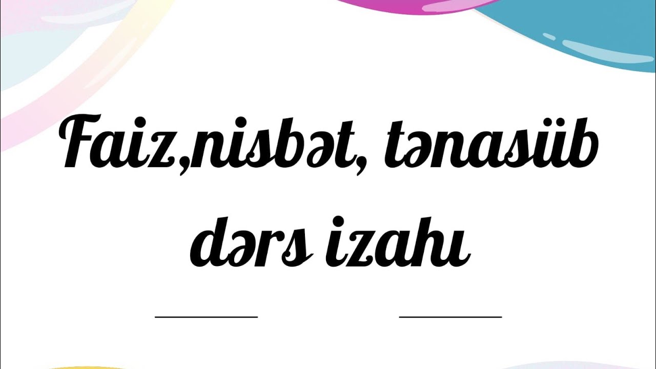 Faiz,nisbət,tənasüb (Arzu Əskərova)