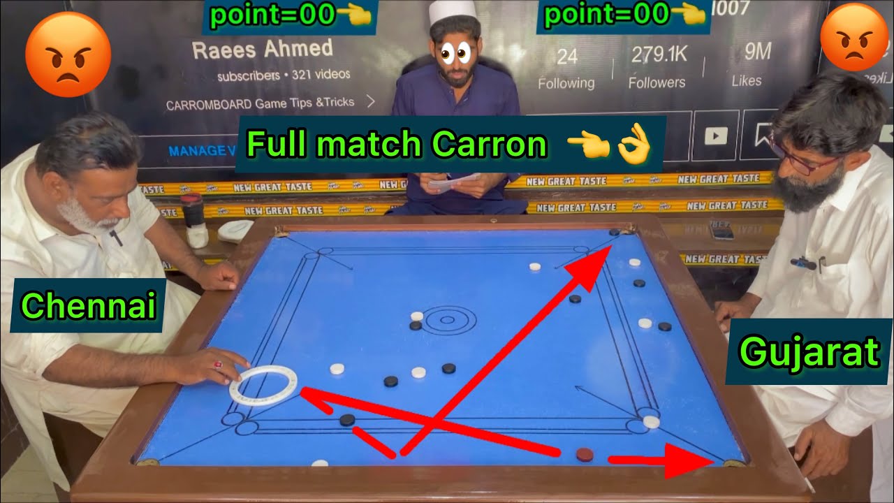 Gujarat vs Chennai big challenge match Jarur ka sar nicha 29 point Carrom board games full Maza, 👈