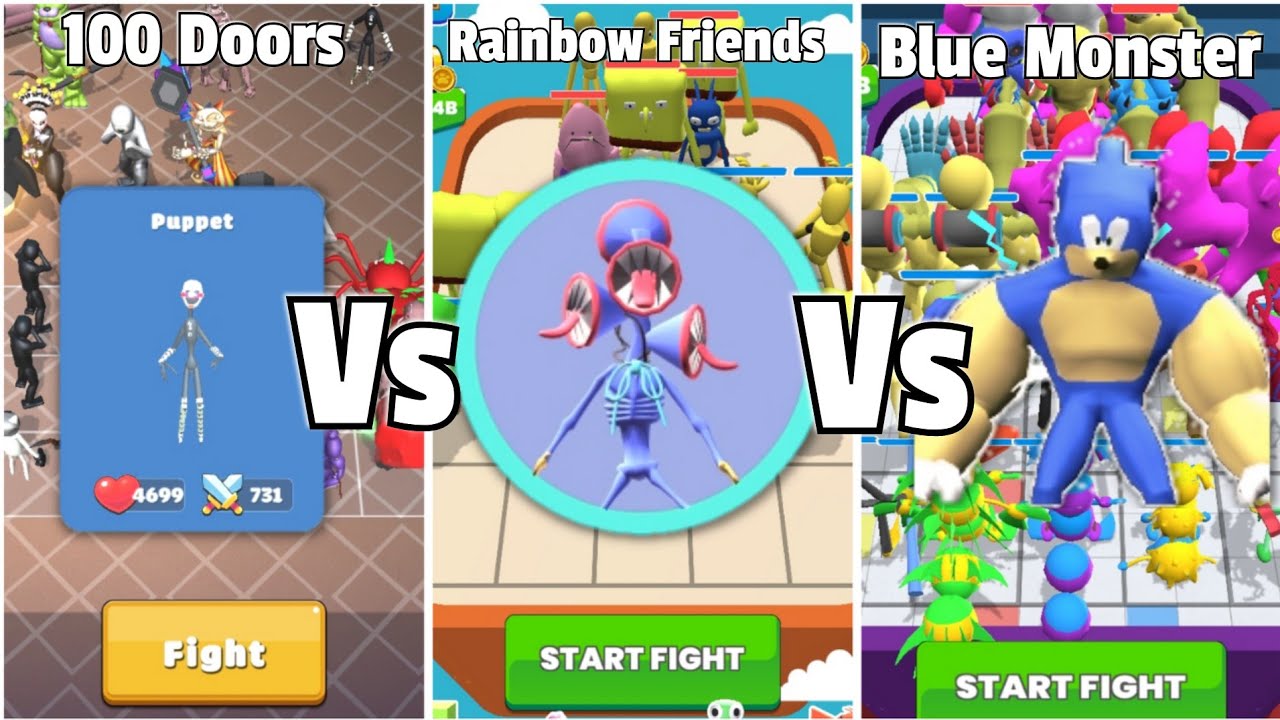 Merge Master Rainbow Friends Vs Merge Master Blue Monster Vs Merge Monster 100 Doors Part 6