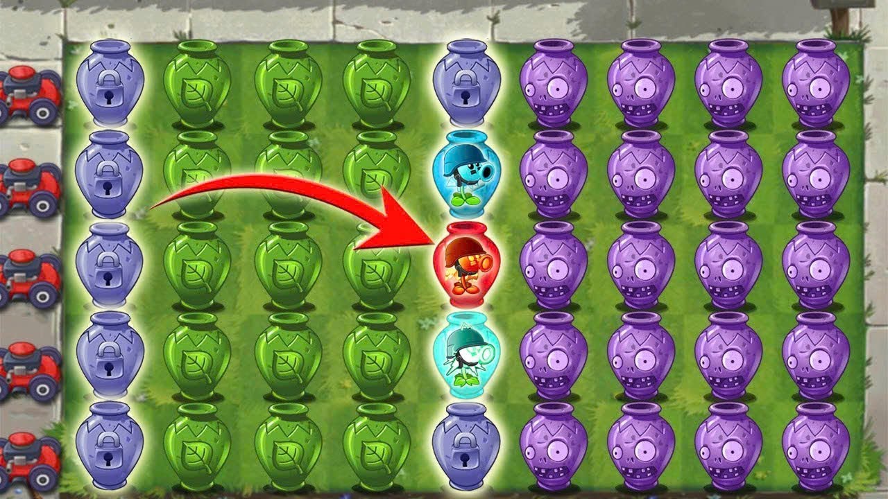 PvZ 2 Survival Vasebreaker Endless - All Mega Gatling Pea Fusion vs All Zombies
