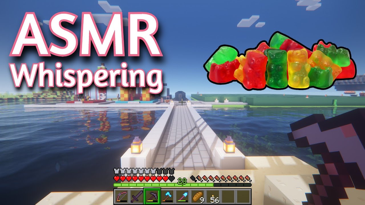 ASMR Gaming | MINECRAFT SURVIVAL EATING GUMMY BEARS + WHISPERING (61) 💤