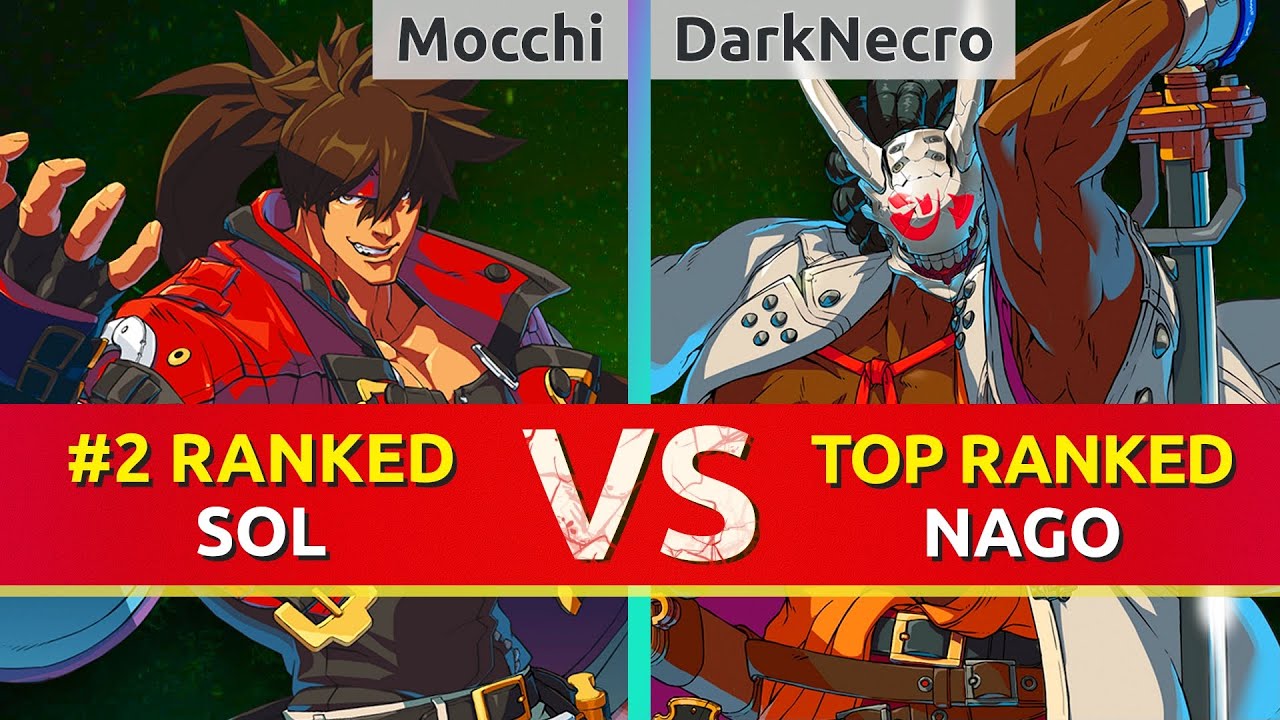 GGST ▰ Mocchi (#2 Ranked Sol) vs DarkNecro (TOP Ranked Nagoriyuki). High Level Gameplay