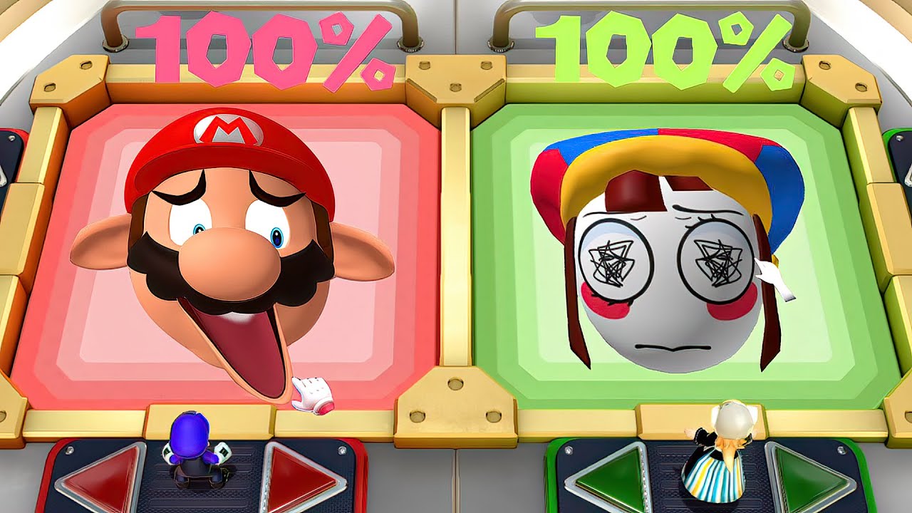 Super Mario Party Minigames - SMG3 Vs SMG4 Vs Pomni Vs Rosalina (Hardest Difficulty)