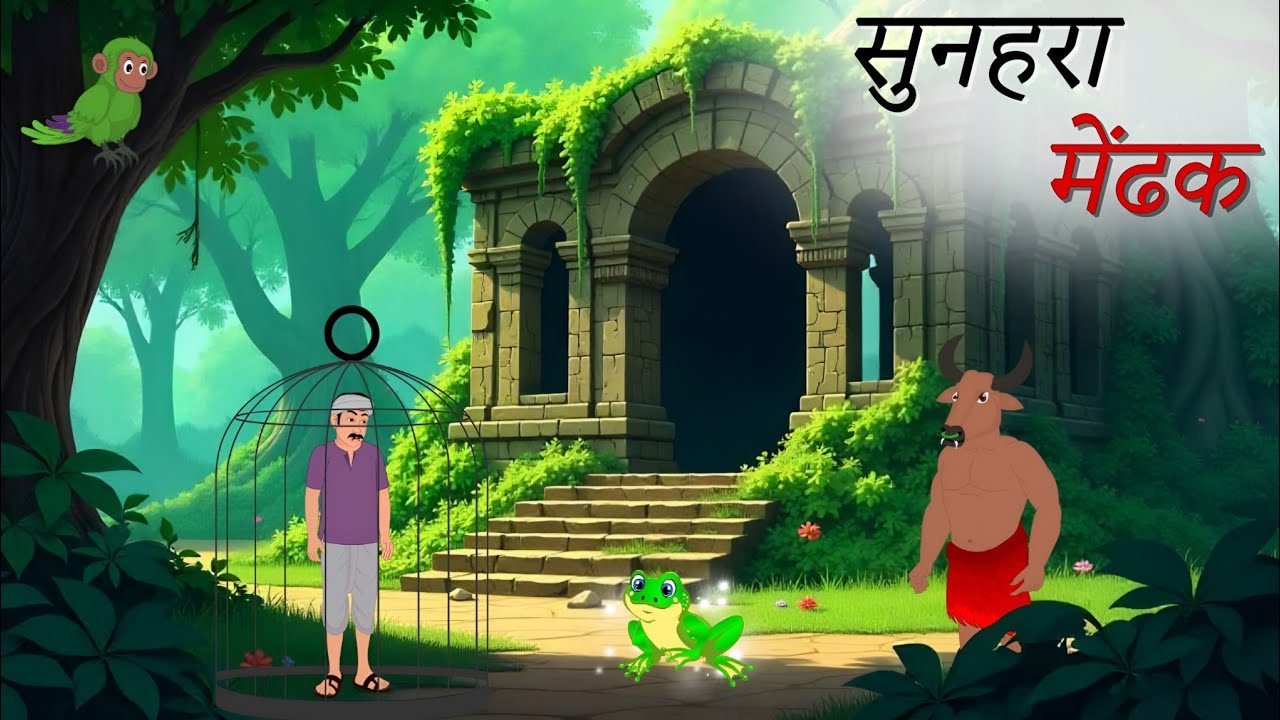सुनहरा मेंढक और उसका मायावी जंगल | HINDI KAHANIYA | CARTOON STORY | HINDI MORAL STORIES