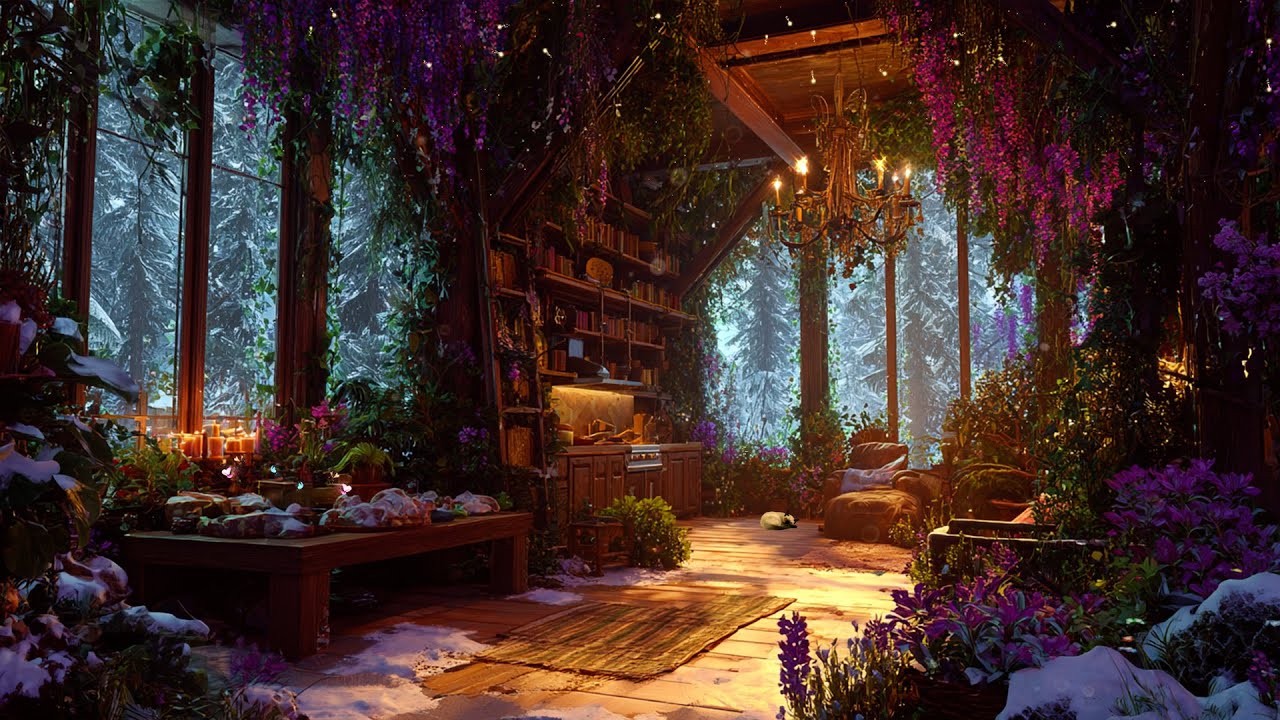 Snowfall Serenity: Magical Tunes for a Cozy Winter Night - Enchanted Fantasy Music for Deep Sleep