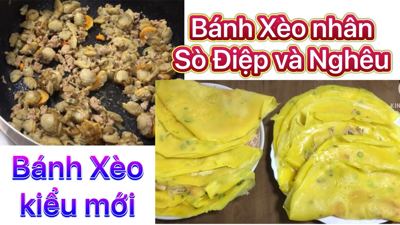 Bánh Xèo Sò Điệp và Nghêu- kiểu mới mà nhanh #food #japan #cooking #monngon #vietnam #nauan 