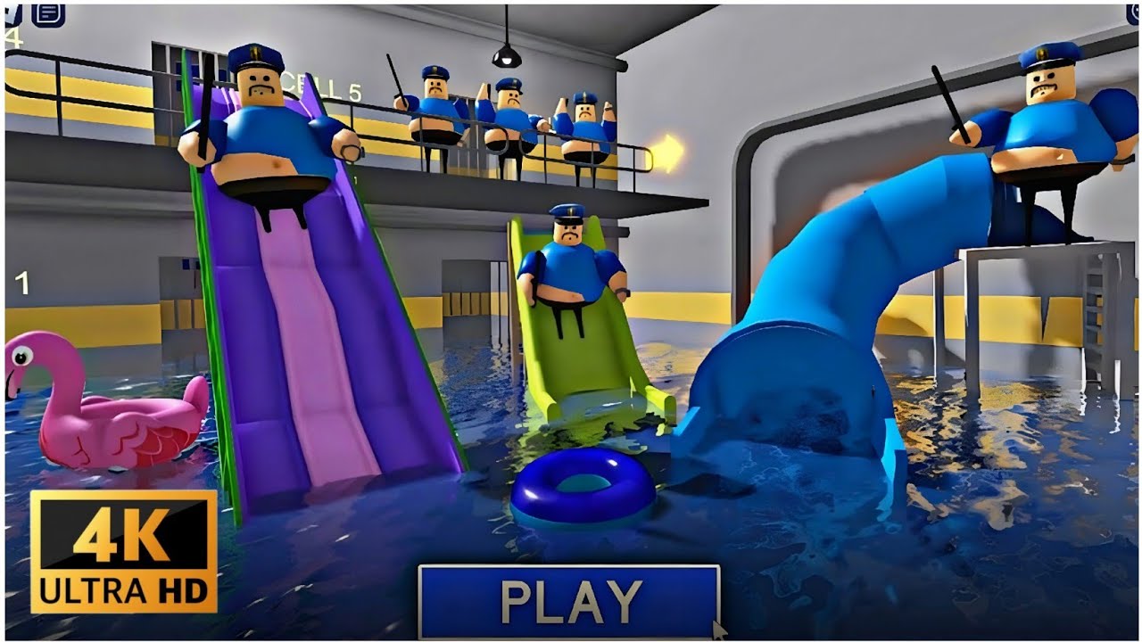WaterPark! Barry's Prison Run! Obby! Roblox! Full Walkthrough Gameplay 4K No Death 💀#roblox #obby 