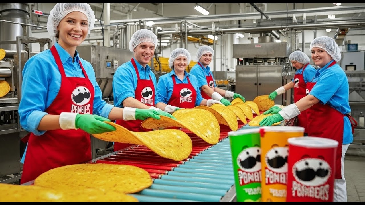Inside a Modern Pringles Factory, From Whole Potatoes to Stacked Potato Chips (Full Process)