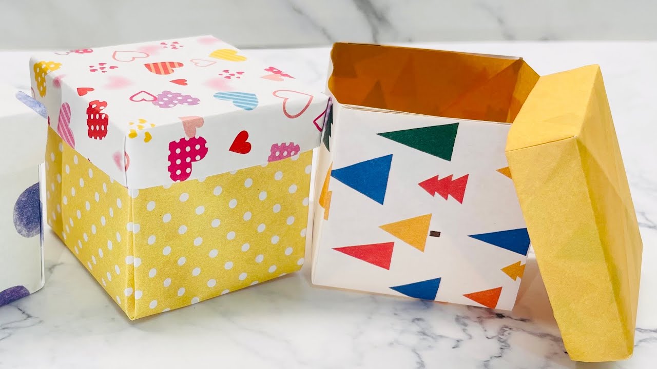DIY 禮物盒 | 摺紙 | 紙盒 | 有蓋紙盒 |