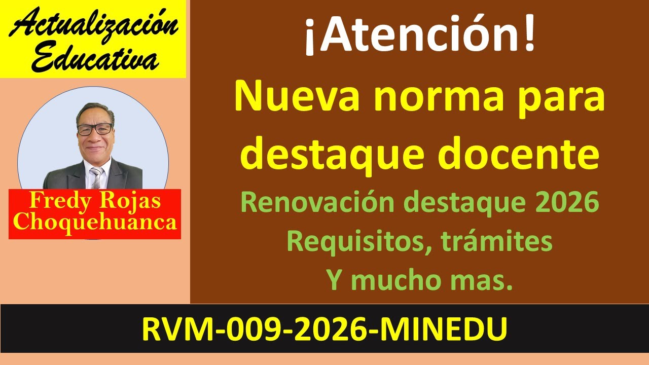 Nueva norma para destaque docente 2026