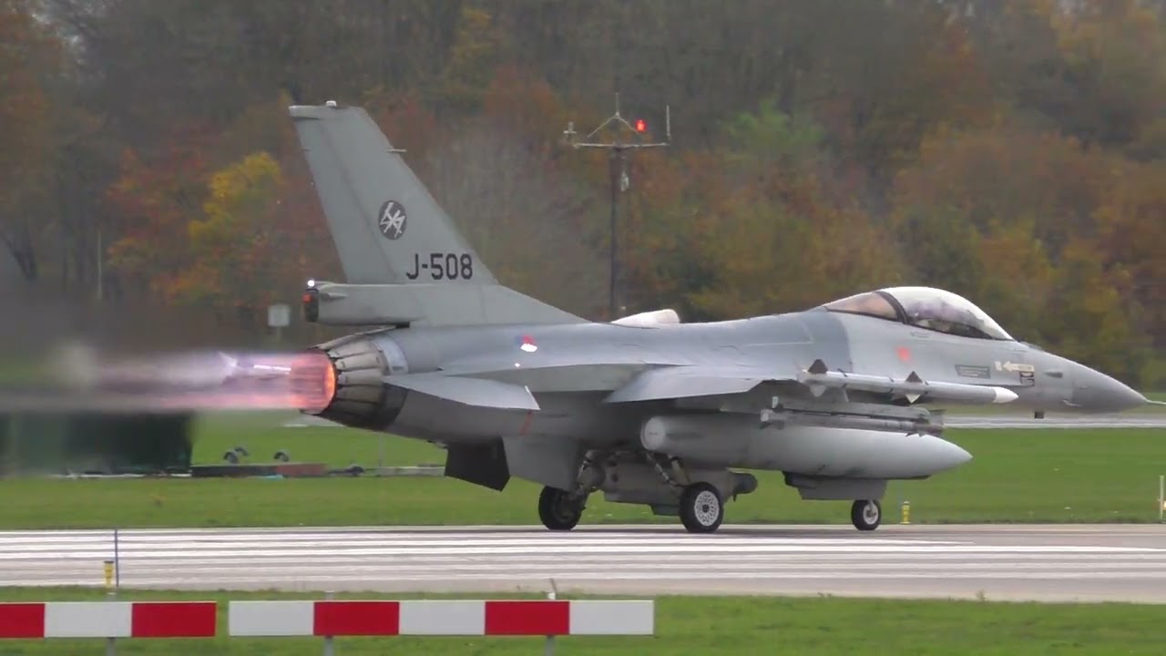 RNLAF F-16 Full Afterburner Take Offs